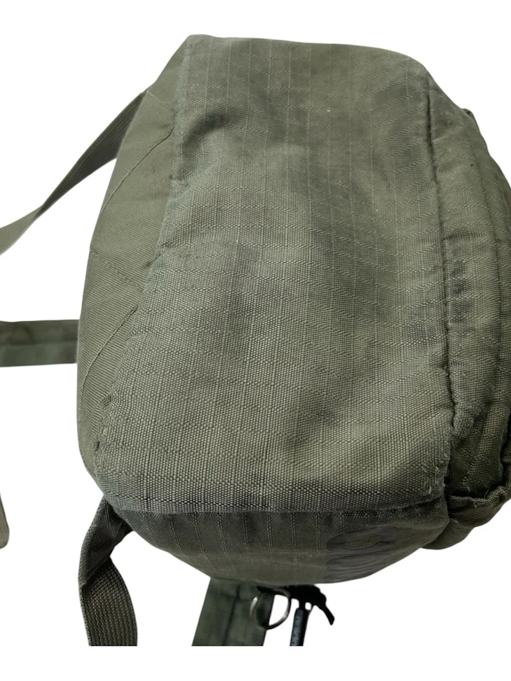 Distressed Adidas Mini Backpack Olive Green Broken in- AS IS